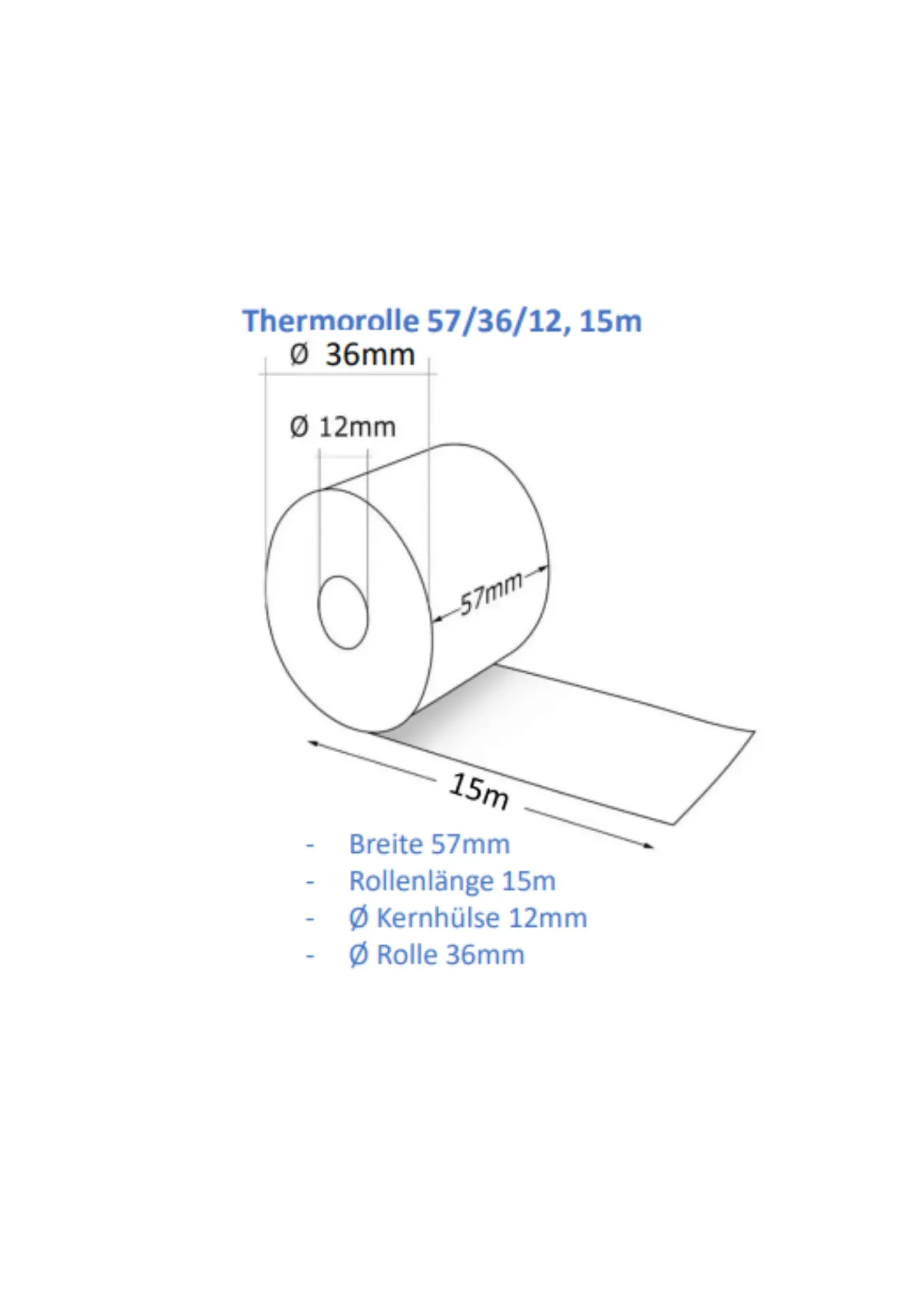 [30.0019] Bobine Thermique Caisse - 57x36mm 15m (Carton de 50 Rouleaux)
