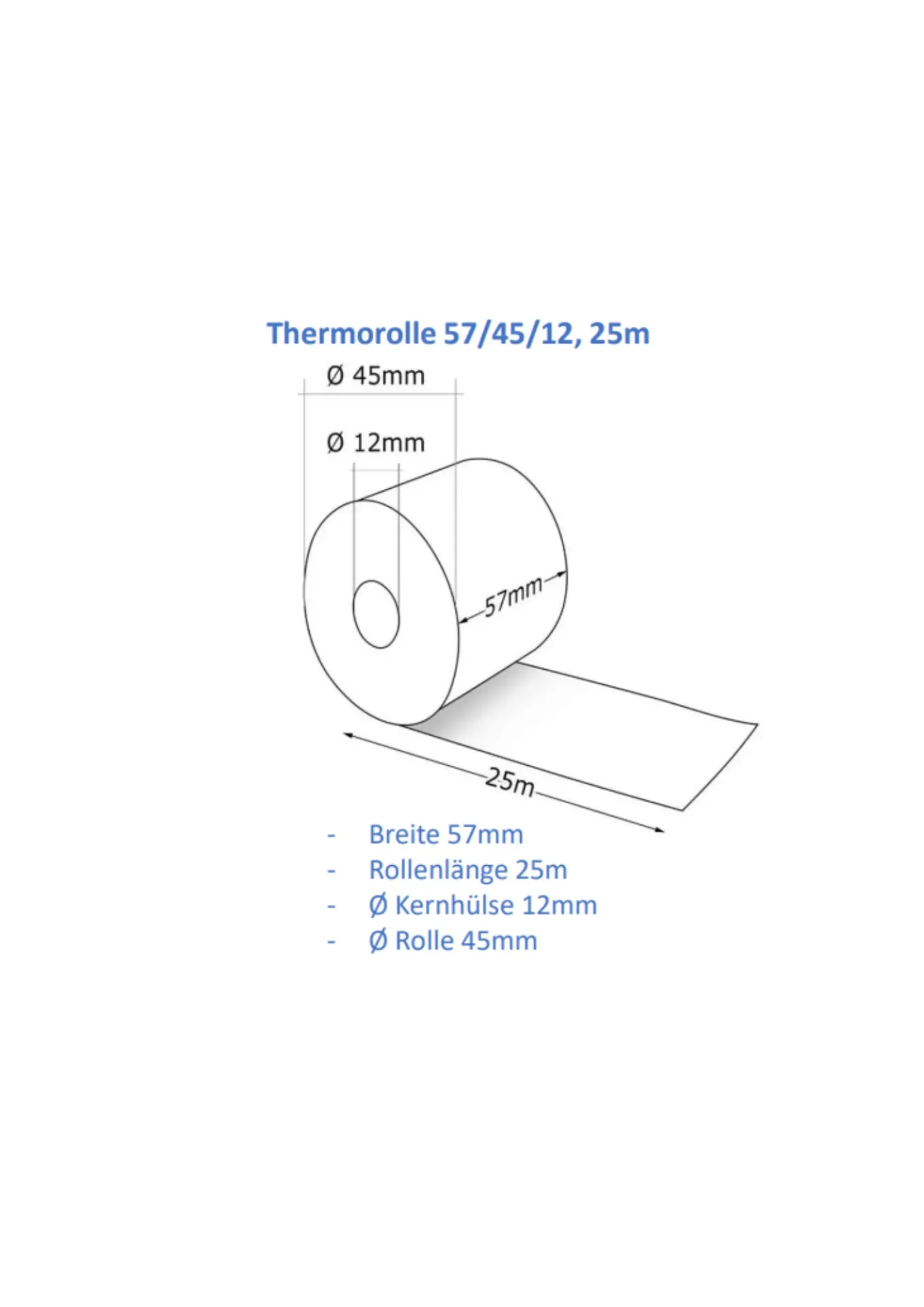 [30.0018] Bobine Thermique Caisse - 57x45mm 25m (Carton de 50 Rouleaux)