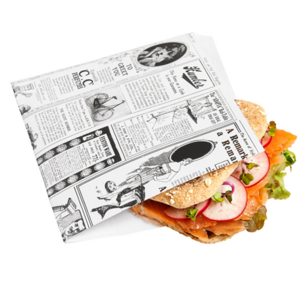 [60.0003] Sachet Hamburger Antigraisse Imprimé - 13x13 cm (Paquet de 1000 pcs)