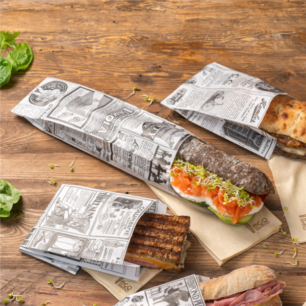 [60.0001] Sachet Sandwich Demi-Baguette Imprimé - 9+4x30 cm (Carton de 1000 pcs)
