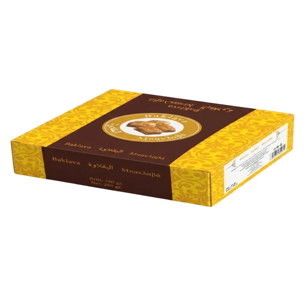 [50.0031] Boîte à Baklava / Pâtisserie avec Impression - 250g (Paquet de 100 pcs)