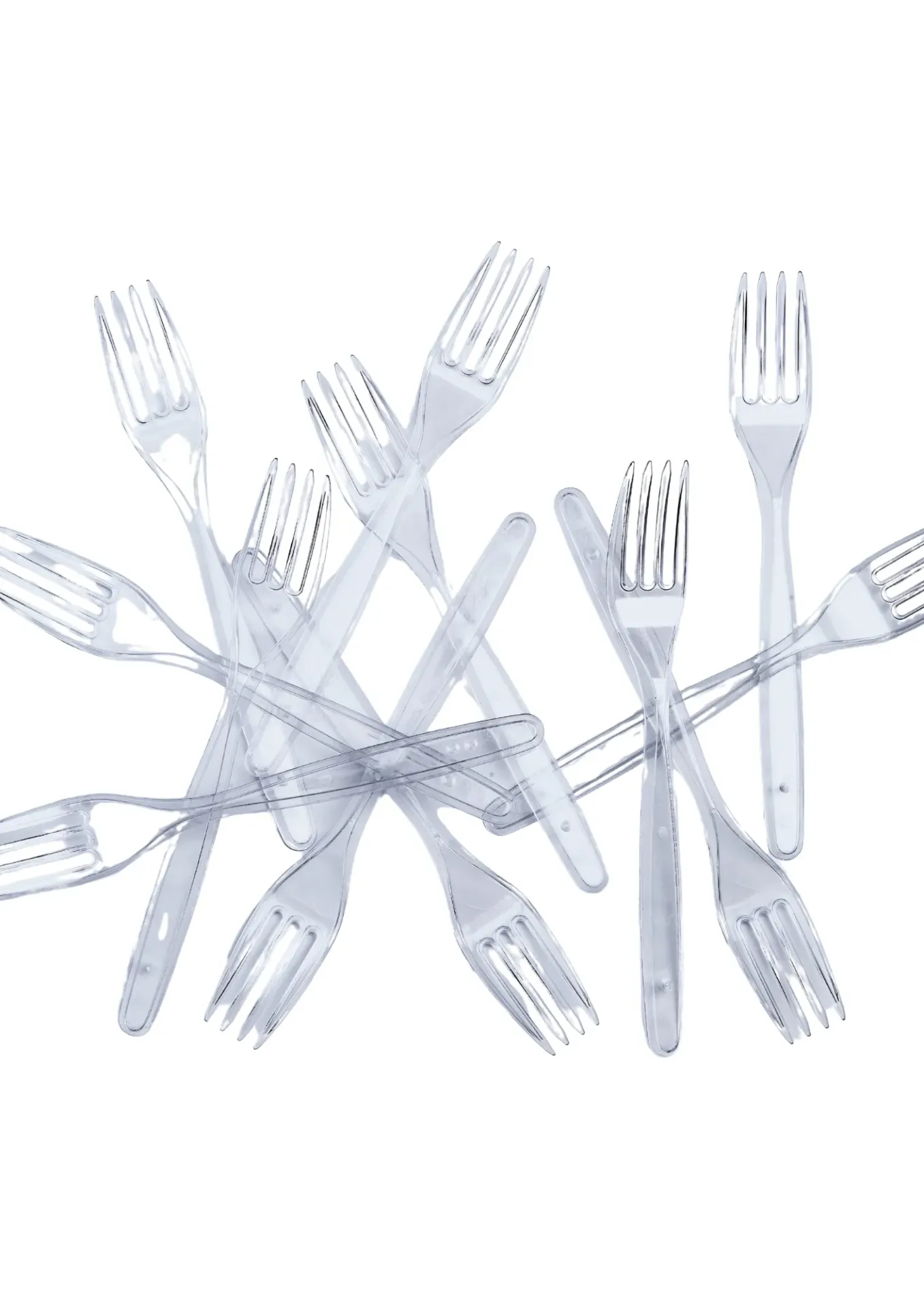 [30.0024] Fourchettes en Plastique Réutilisables - Transparent (Carton de 1000 pcs)