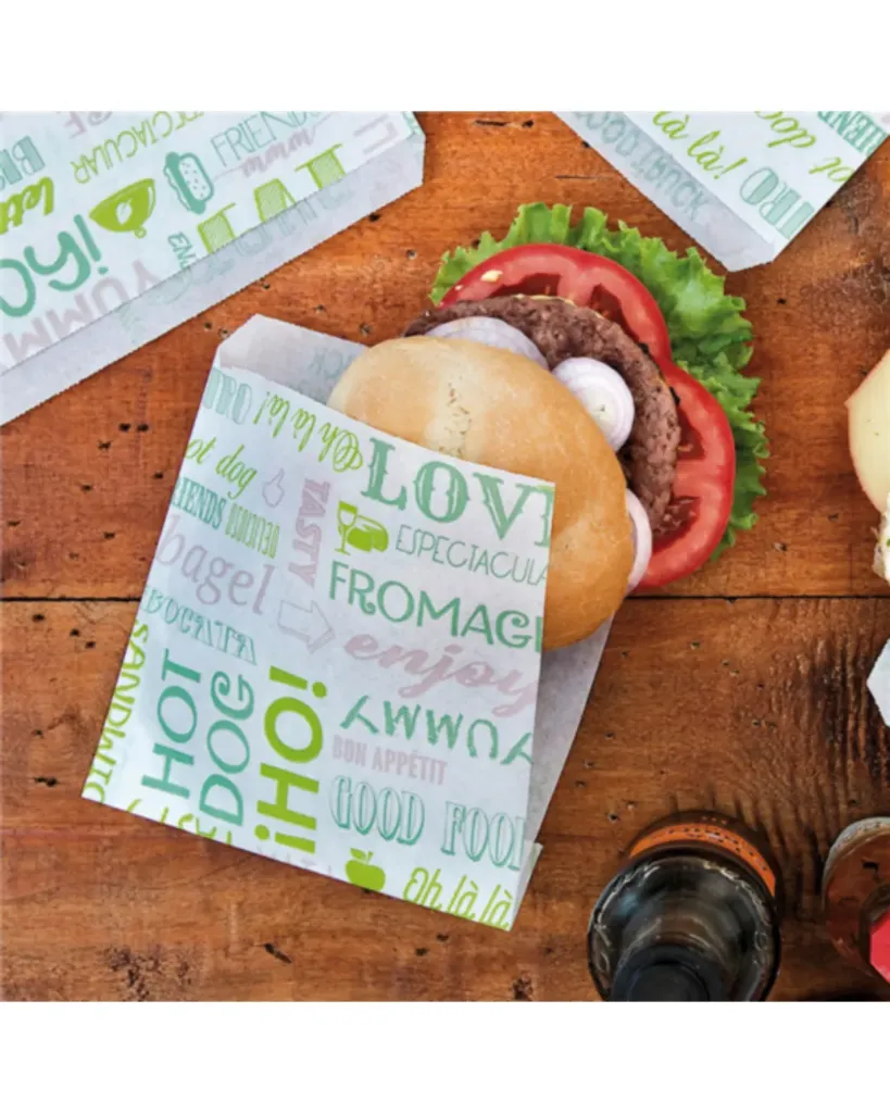 [60.0006] Sachet Hamburger Antigraisse Motif "Parole" - 16x16,5 cm (Paquet de 500 pcs)