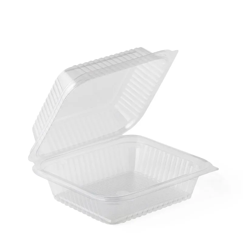 [50.0047] Boîte Salade Charnière PET - 19,5x22 cm (Carton de 200 pcs)