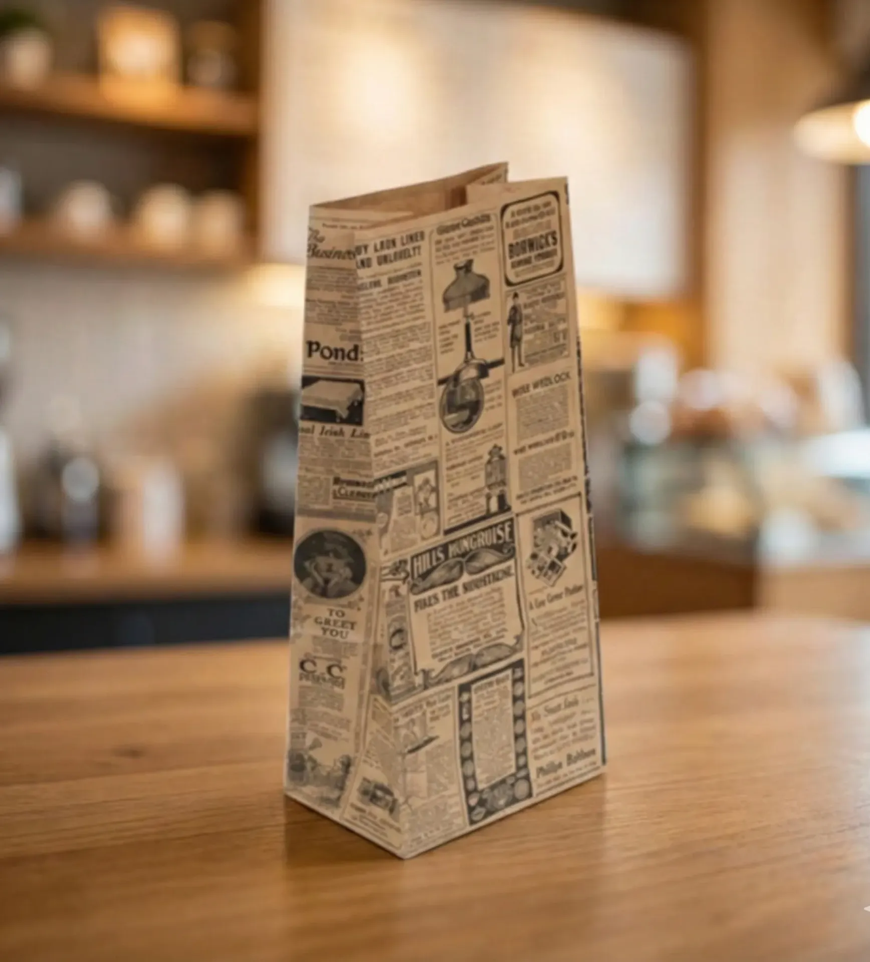[70.0002] Sac Kraft Sans Poignées Naturel - 15+10x32 cm (Carton de 1000 pcs)