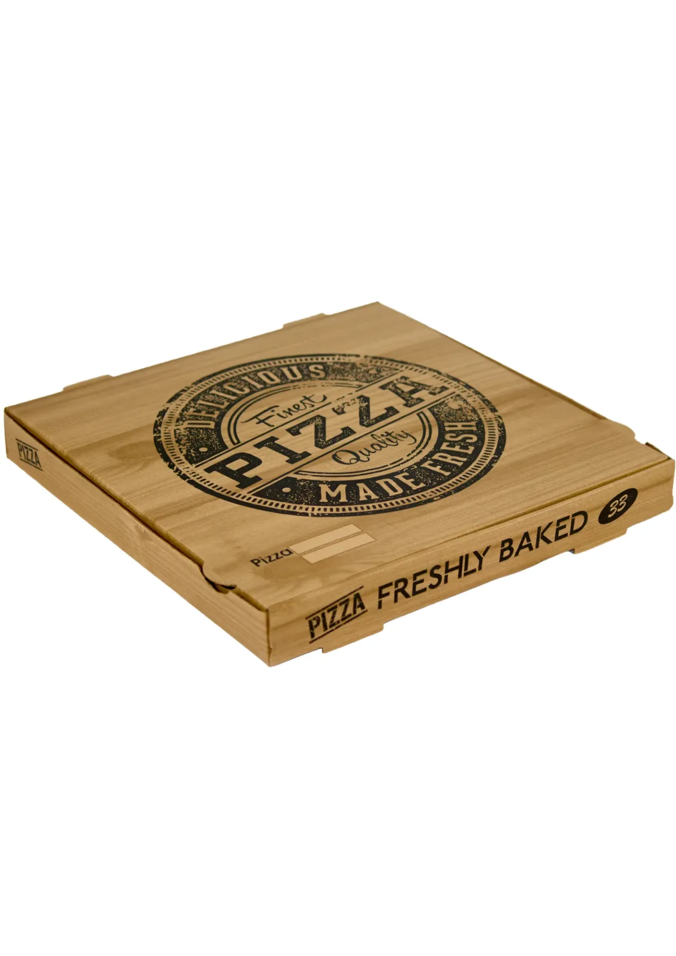 [50.0043] Boîte à Pizza Kraft Brun - 33x33x4 cm (Paquet de 100 pcs)