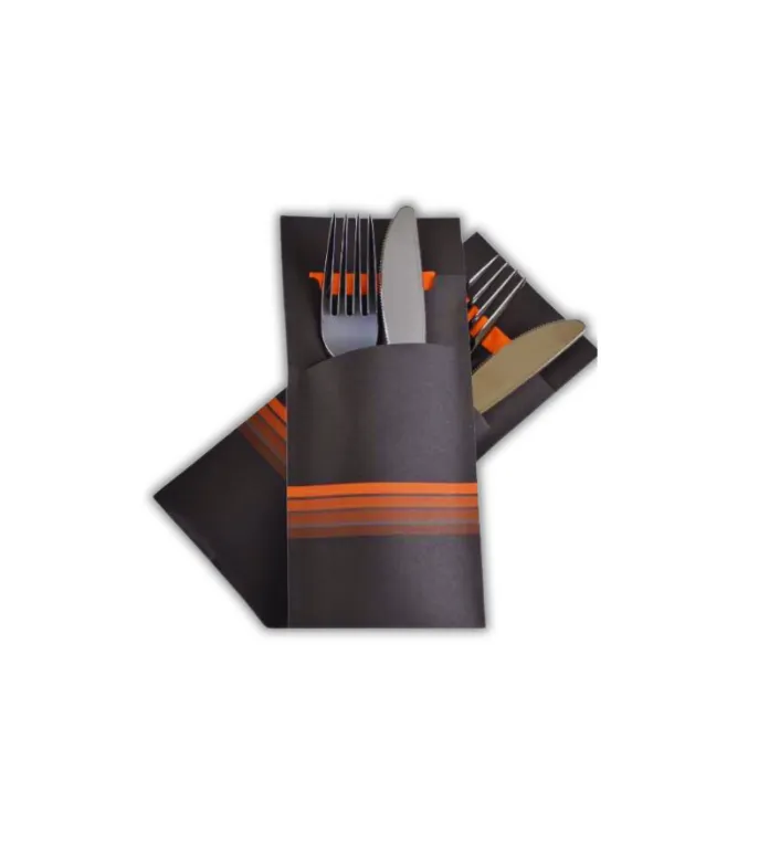 [30.0002] Pochette à Couverts - Noir (Boîte de 500 pcs)