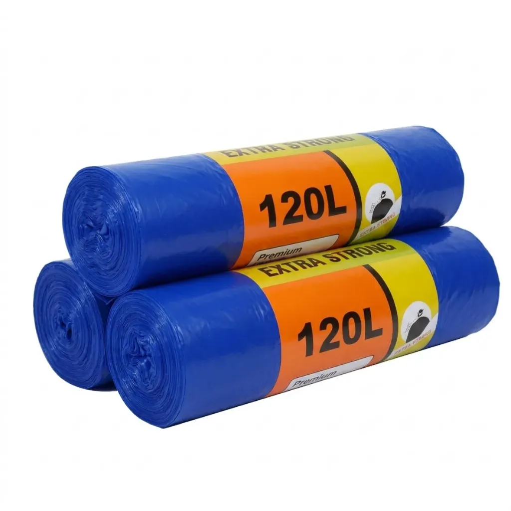 Sac Poubelle Premium Bleu 120 L - 70x110 cm (Carton de 200 pcs)