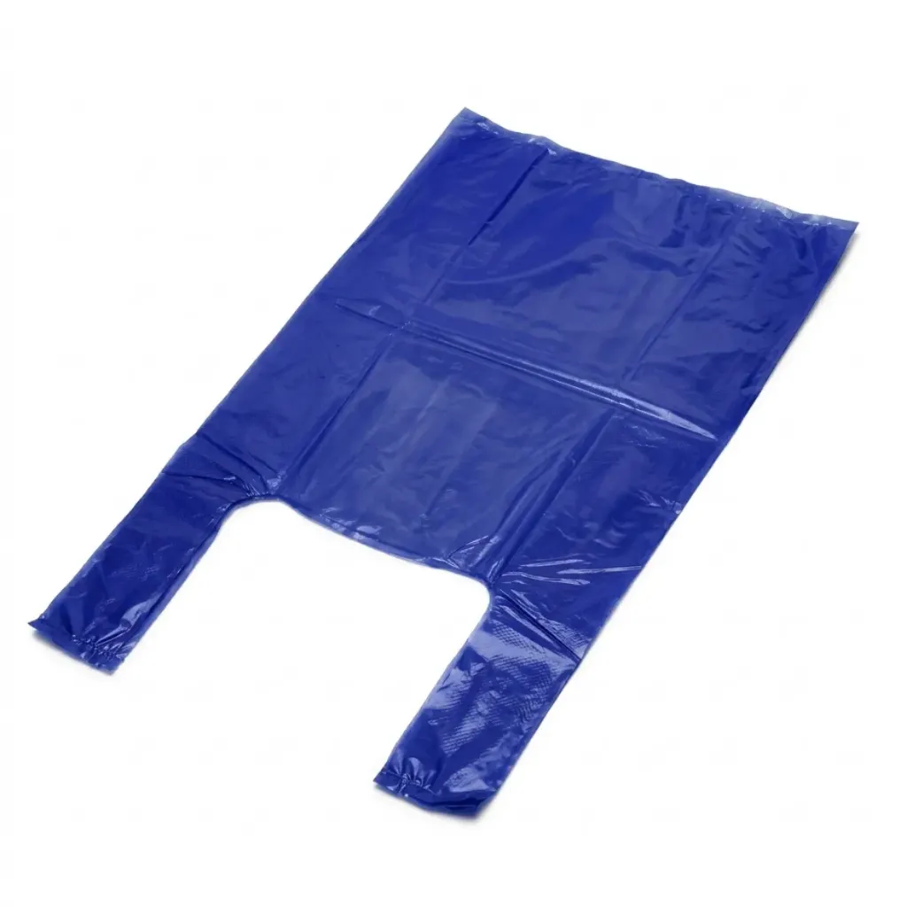 [70.0017] Sacs Bretelles HDPE Bleu - 30+20x60 cm (Carton de 1000 pcs)