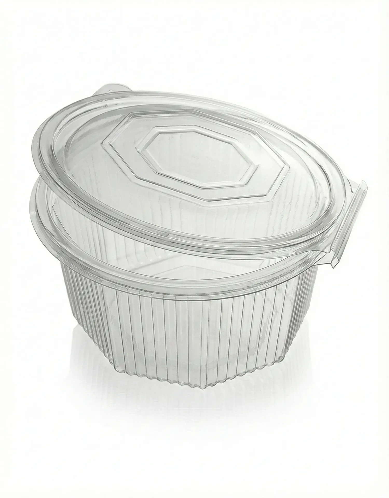 [50.0049] Boîte à Salade PET à Charnière - 375 ml (Carton de 500 pcs)