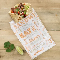 Sachet à Tacos "Orange Parole" - 12+7x18 cm